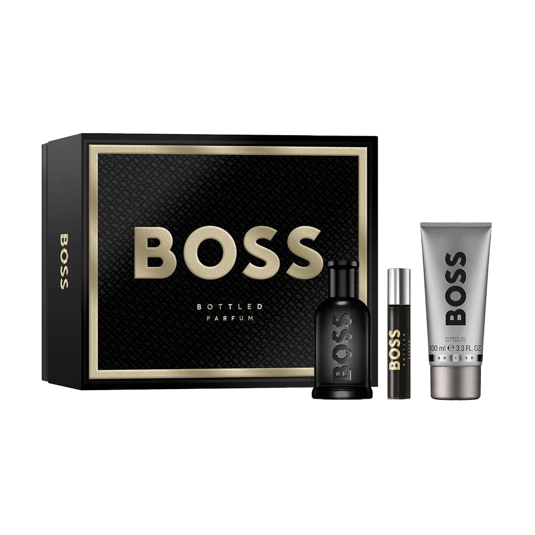 Парфумований набір чоловічий Hugo Boss Boss Bottled Parfum (парфуми, 100 мл + гель для душу, 100 мл + парфуми, 10 мл)